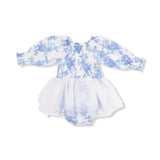 Dream Cottage Floral Blue
Long Sleeve Smocked Bubble with Tutu.