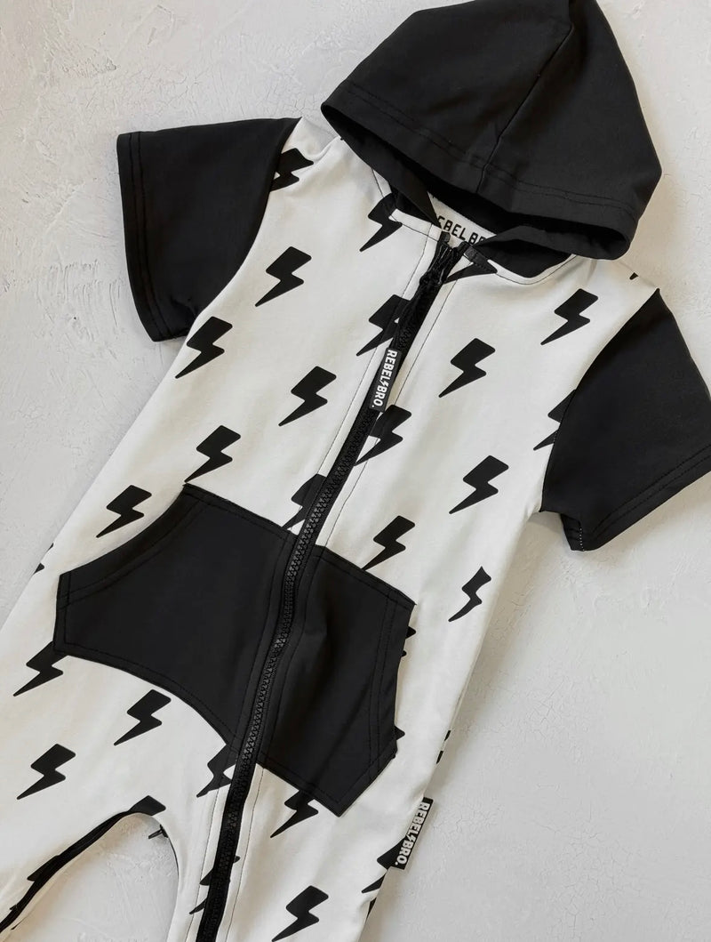 Hooded Rebel Short Sleeve
Romper in Bowie