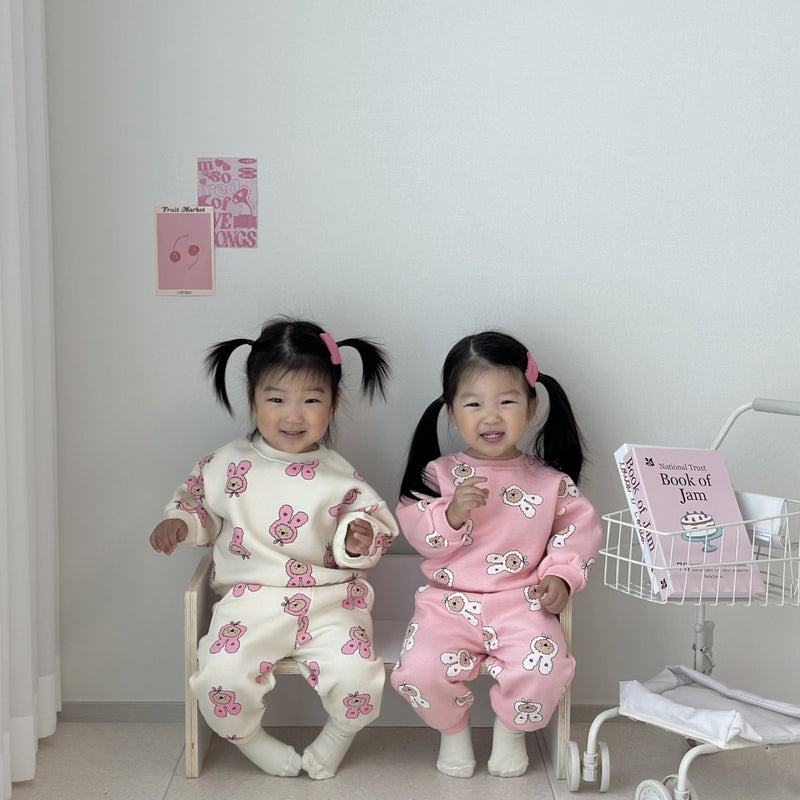 Heart Bear Top and Bottom Sets.