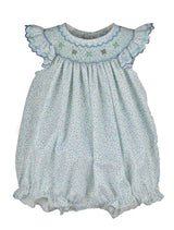 Luli & Me Baby Girls Floral Smocked Bubble Pink &Blue