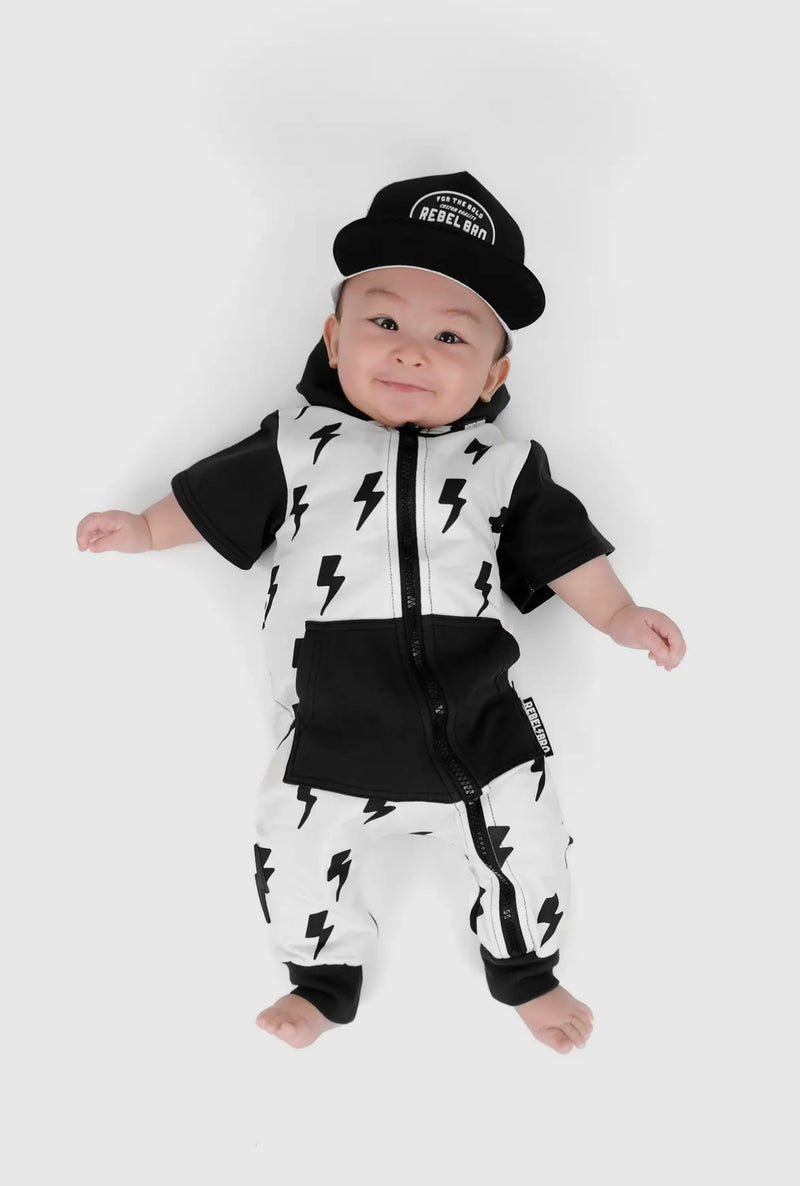 Hooded Rebel Short Sleeve
Romper in Bowie