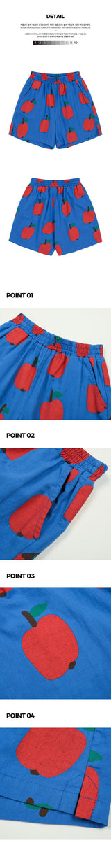 BLUE APPLE SHIRT-SHORTS SET.