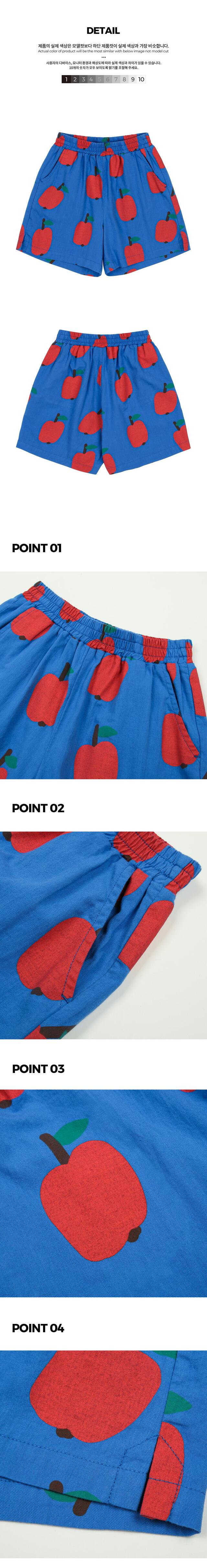 BLUE APPLE SHIRT-SHORTS SET.