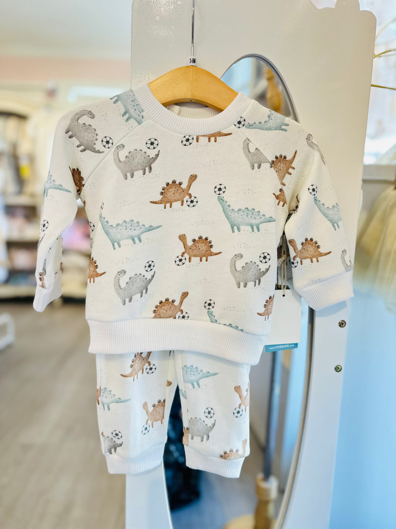 Soccer Dino Baby Jogger & Pants Set (Organic Cotton)
