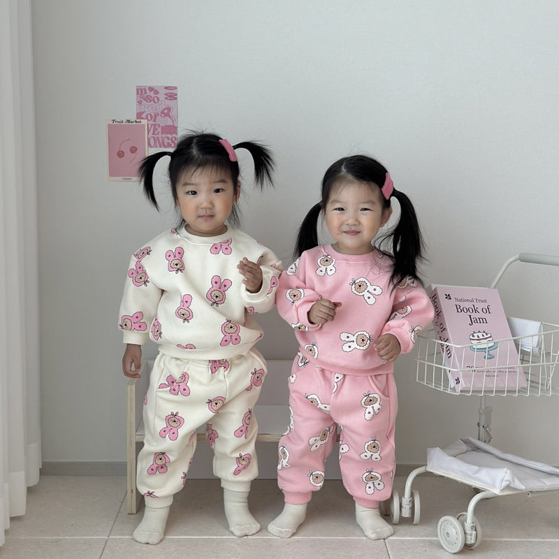 Heart Bear Top and Bottom Sets.