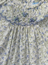LAVENDER FLORAL SMOCKED BUBBLE